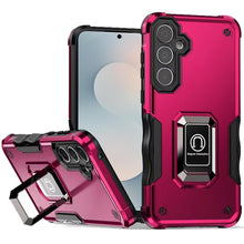 For Samsung S25 FE Case Grip Design Magnetic Ring Stand Cover + Tempered Glass