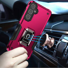 For Samsung S25 FE Case Grip Design Magnetic Ring Stand Cover + Tempered Glass