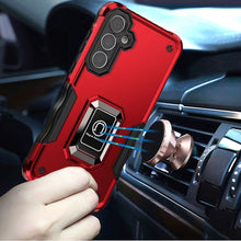 For Samsung S25 FE Case Grip Design Magnetic Ring Stand Cover + Tempered Glass