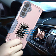 For Samsung S25 FE Case Grip Design Magnetic Ring Stand Cover + Tempered Glass