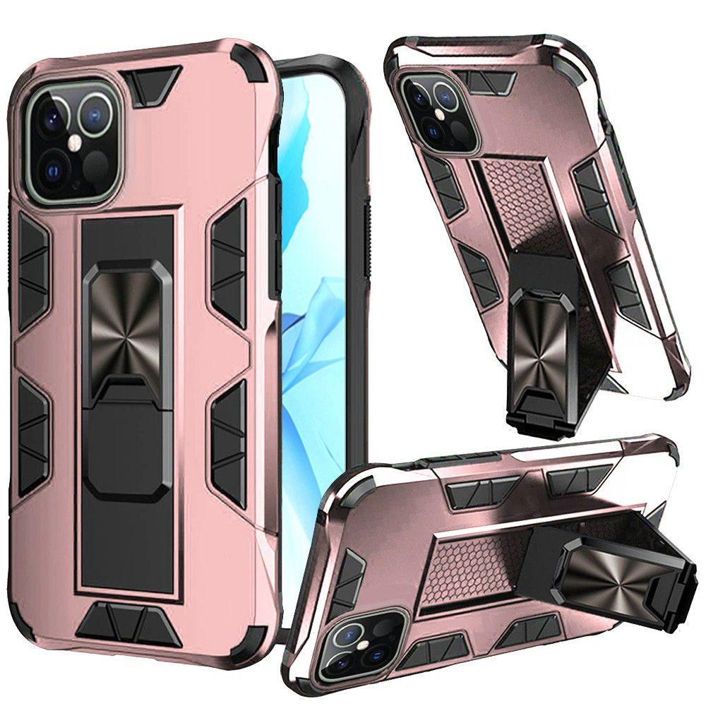 For iPhone 12 Pro Max Case Slide out Magnetic Kickstand Slim + Tempered Glass