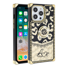 For iPhone 15 PLUS Case Bling Desing Phone Cover Ring Stand + 2 Tempered Glass