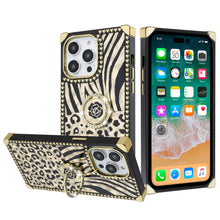 For iPhone 15 PRO Case Bling Fashion Phone Cover Ring Stand + 2 Tempered Glass