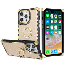 For iPhone 15 PRO Case Bling Fashion Phone Cover Ring Stand + 2 Tempered Glass