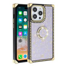 For iPhone 15 PRO Case Bling Fashion Phone Cover Ring Stand + 2 Tempered Glass