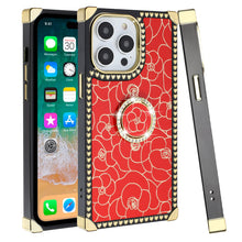 For iPhone 15 PLUS Case Bling Desing Phone Cover Ring Stand + 2 Tempered Glass