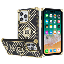 For iPhone 15 PRO Case Bling Fashion Phone Cover Ring Stand + 2 Tempered Glass