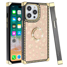 For iPhone 15 PRO Case Bling Fashion Phone Cover Ring Stand + 2 Tempered Glass