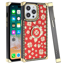 For iPhone 15 PRO Case Bling Fashion Phone Cover Ring Stand + 2 Tempered Glass