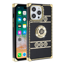 For iPhone 15 PLUS Case Bling Desing Phone Cover Ring Stand + 2 Tempered Glass