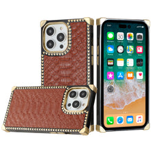 For iPhone 15 PRO Case Vegan Leather Textured Fashion Cover + 2 Tempered Glass