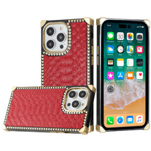 For iPhone 15 PLUS Case Vegan Leather Textured Phone Cover + 2 Tempered Glass