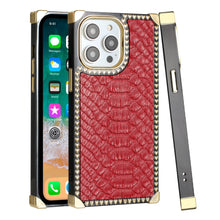 For iPhone 15 Pro Max Case Square Faux Leather Cover + 2 Screen Protectors