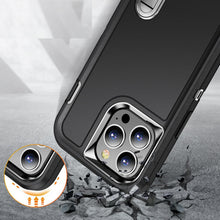 For iPhone 13/14 Case Heavy-Duty 3in1 Tough Cover Built-in Stand +Tempered Glass