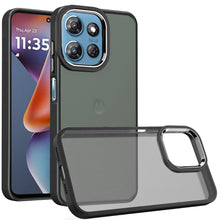 For Moto G 2025 Case Rubberized Thick Acrylic Metal Buttons + Tempered Glass