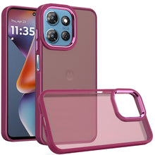 For Moto G 2025 Case Rubberized Thick Acrylic Metal Buttons + Tempered Glass
