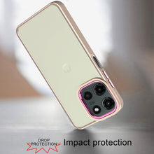 For Motorola Edge 2025 Case Rubberized Thick Acrylic Cover with Metal Buttons
