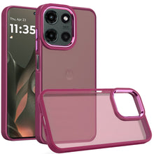 For Motorola Edge 2025 Case Rubberized Thick Acrylic Cover with Metal Buttons
