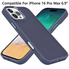 For iPhone 16 PRO MAX Case Soft Acrylic Hybrid w/ Metal Buttons + Tempered Glass