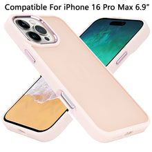 For iPhone 16 PRO MAX Case Soft Acrylic Hybrid w/ Metal Buttons + Tempered Glass