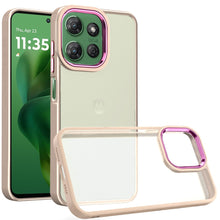 For Moto G Power 2025 Case Rubber Thick Acrylic Metal Buttons + Tempered Glass
