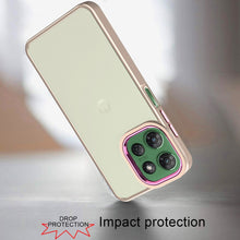 For Moto G Power 2025 Case Rubber Thick Acrylic Metal Buttons + Tempered Glass