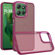 For Moto G Power 2025 Case Rubber Thick Acrylic Metal Buttons + Tempered Glass
