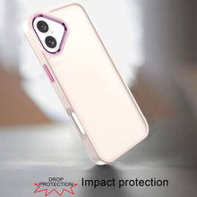 For iPhone 16 6.1inch Case Soft Acrylic Hybrid w/ Metal Buttons + Tempered Glass