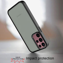 For Samsung S23 Case Rubberized Thick Acrylic Hybrid Phone Cover w/ Metal Button
