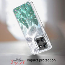 For Motorola Edge 2025 Case Feathers Glitter with Fused Epoxy Phone Cover