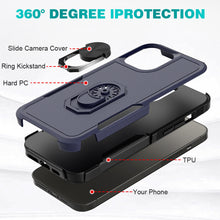 For iPhone 13 Pro Max Case Dual Layer Full Protection Shockproof Ring Stand