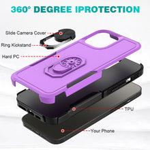 For iPhone 14 PRO Case Dual Layer Full Protection Shockproof Ring Stand Hybrid