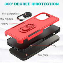 For iPhone 14 Case Dual Layer Full Protection Shockproof Ring Stand Hybrid Cover