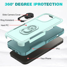 For iPhone 14 PRO Case Dual Layer Full Protection Shockproof Ring Stand Hybrid