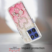 For Moto G Stylus 2025 Case Floral Faux Pearl Trim w/ 3D Charms + Tempered Glass