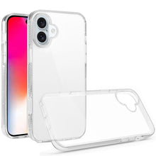 For iPhone 16 6.1inch Case Premium Trans Clear Hybrid Cover + Tempered Glass