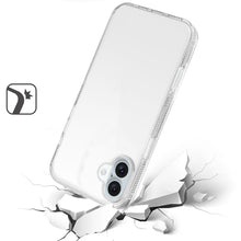 For iPhone 16 6.1inch Case Premium Trans Clear Hybrid Cover + Tempered Glass