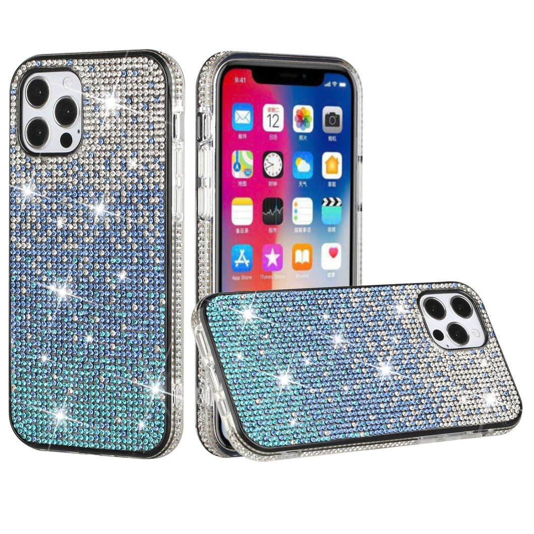 For iPhone 15 PRO Case Party Full Bling Diamond Phone Cover + 2 Tempered Glass