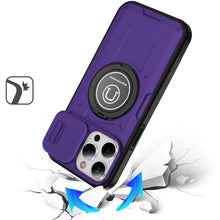 For iPhone 13 Pro Max 6.7 inch Case Sliding Lens Cover 360 degree Metal Stand