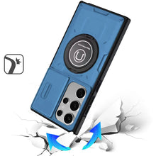 For Samsung S23 Ultra Case Sliding Lens Cover with Metal 360 Rotating Ring Stand