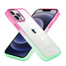 For iPhone 14 PRO Case Color Fading Gradient Two Tone Frame Hybrid Phone Cover