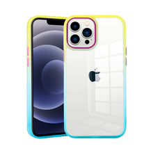 For iPhone 14 PRO Case Color Fading Gradient Two Tone Frame Hybrid Phone Cover