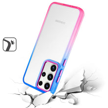 For Samsung Galaxy S24 Case Color Fading Two Tone Frame Hybrid Phone Cover