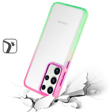 For Samsung Galaxy S24 Case Color Fading Two Tone Frame Hybrid Phone Cover