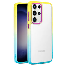 For Samsung Galaxy S24+ Plus Case Color Fading Two Tone Frame Hybrid Phone Cover