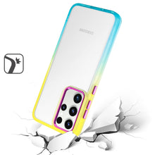 For Samsung Galaxy S24 Case Color Fading Two Tone Frame Hybrid Phone Cover