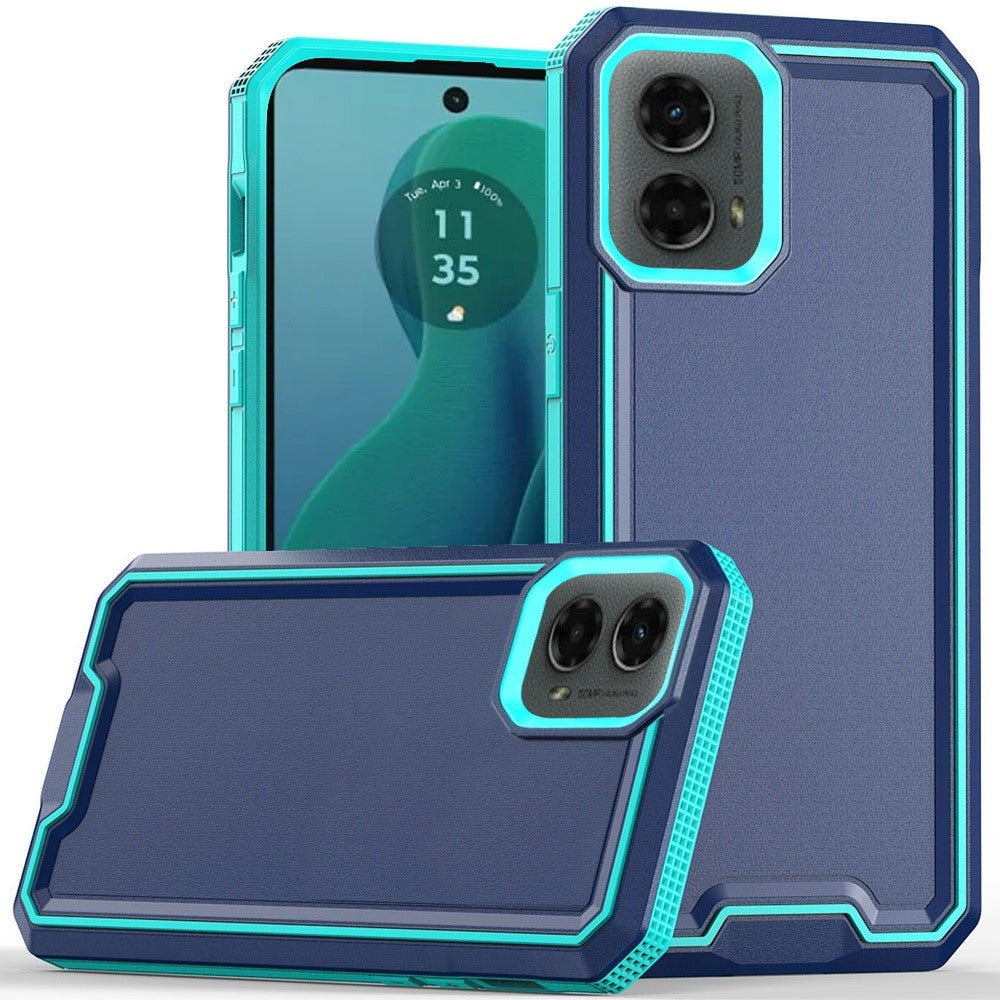 For Moto G 5G (2024) Case Rugged Strong Fused Shockproof Hybrid + Tempered Glass