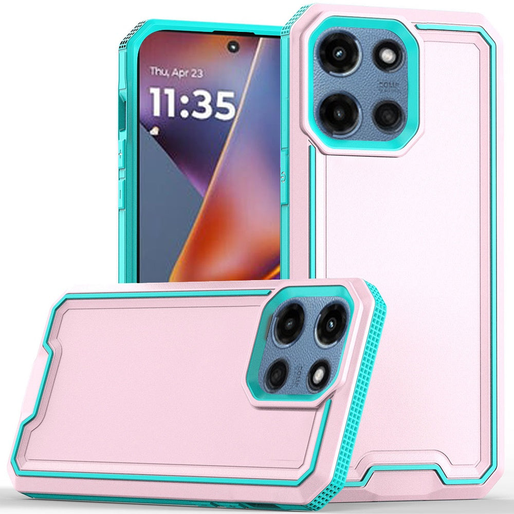 For Moto G 2025 Case Rugged Strong Fused Hybrid Phone Cover + Tempered Glass