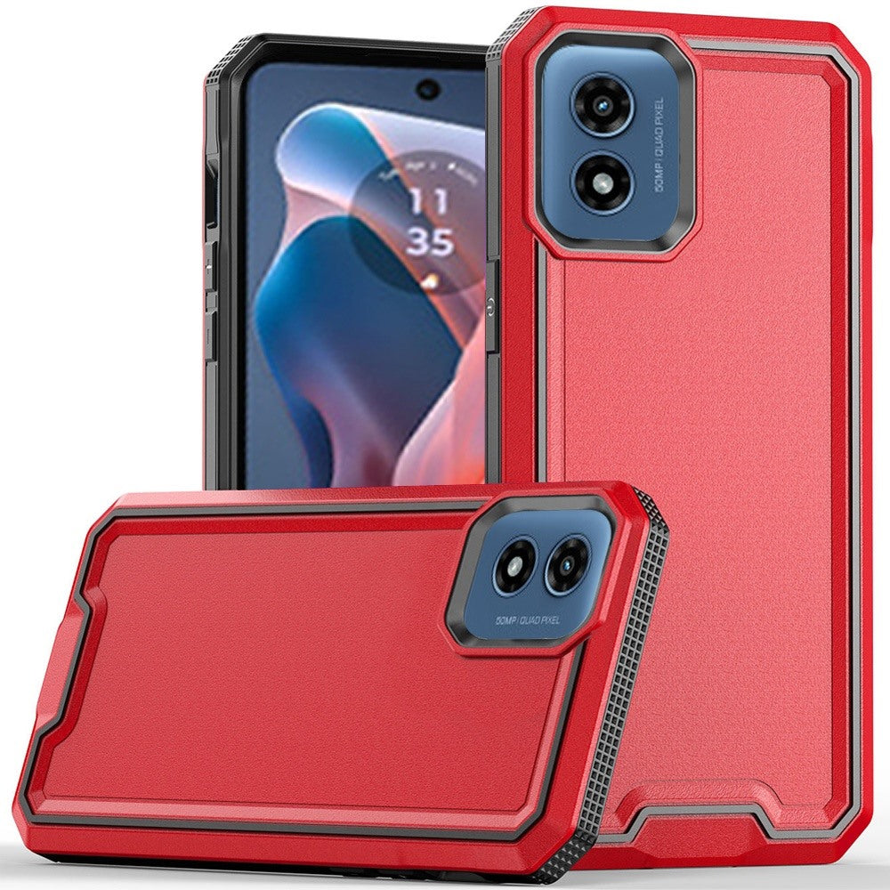 For Moto G Play 2024 Case Rugged Strong Fused Shockproof Hybrid + Tempered Glass