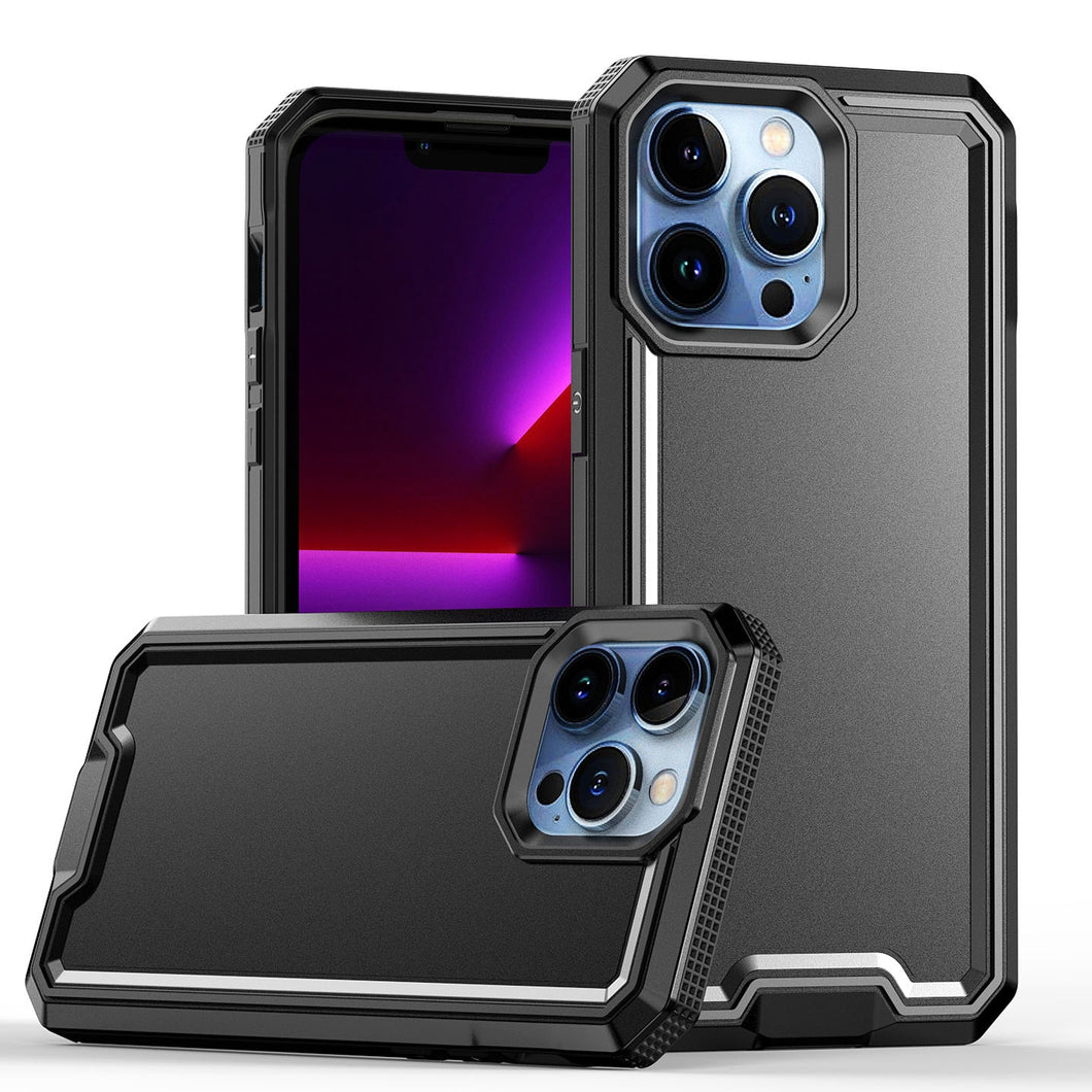 For iPhone 11 6.1 in. Case Rugged Strong Fused Shockproof Cover + Tempered Glass